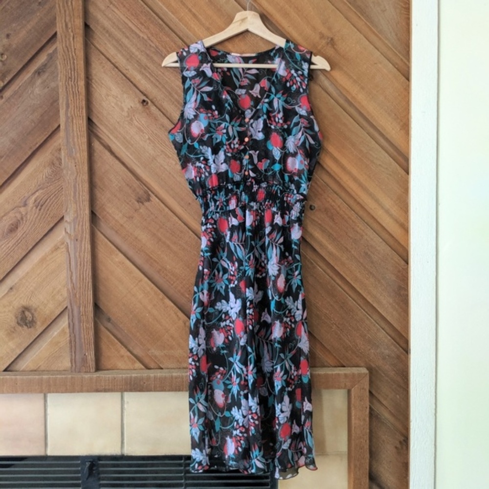COOPER ST Floral Chiffon Midi Dress
